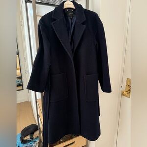 J.Crew 100% Wool Navy Coat